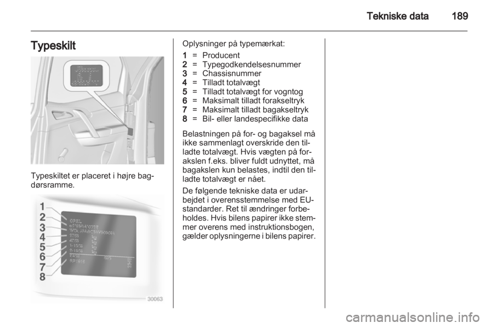 OPEL MERIVA 2011  Instruktionsbog (in Danish) 