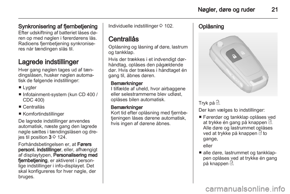 OPEL MERIVA 2011  Instruktionsbog (in Danish) 