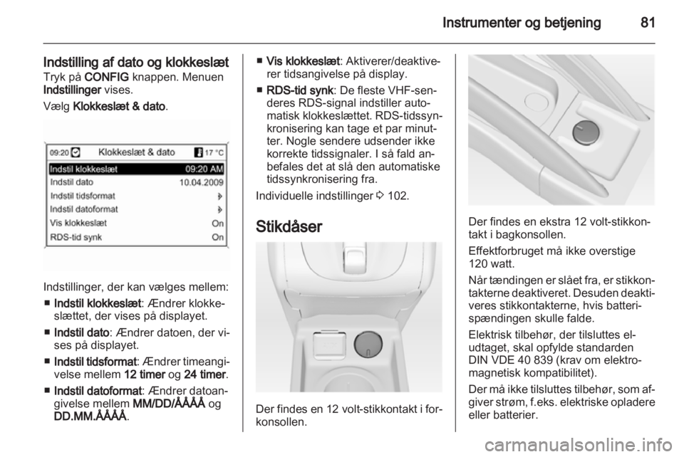 OPEL MERIVA 2011  Instruktionsbog (in Danish) 