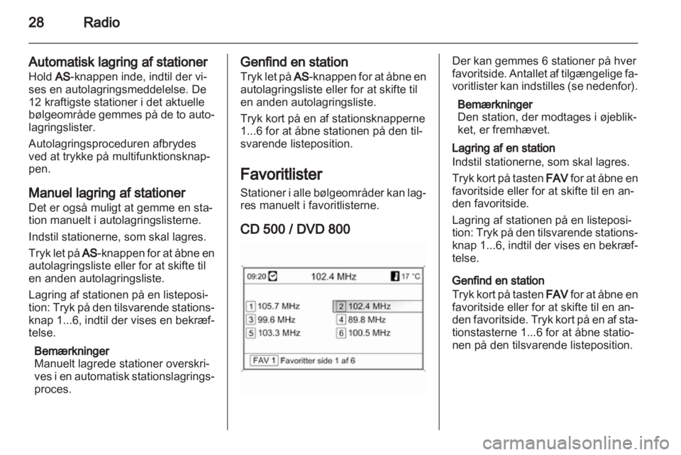 OPEL MERIVA 2011.25  Instruktionsbog til Infotainment (in Danish) 