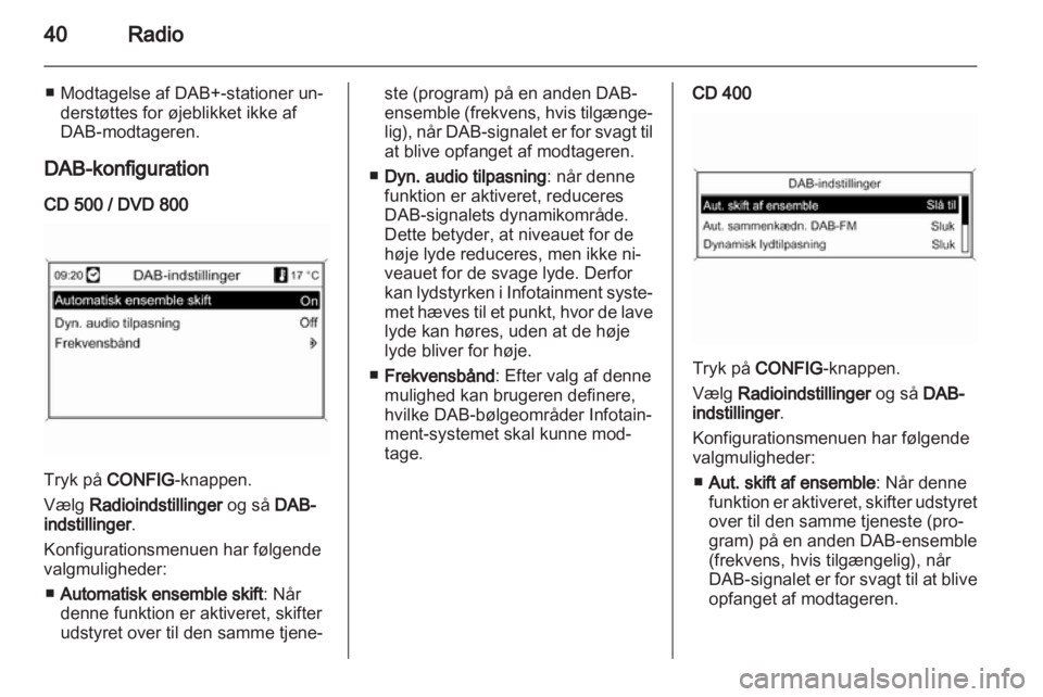 OPEL MERIVA 2011.25  Instruktionsbog til Infotainment (in Danish) 