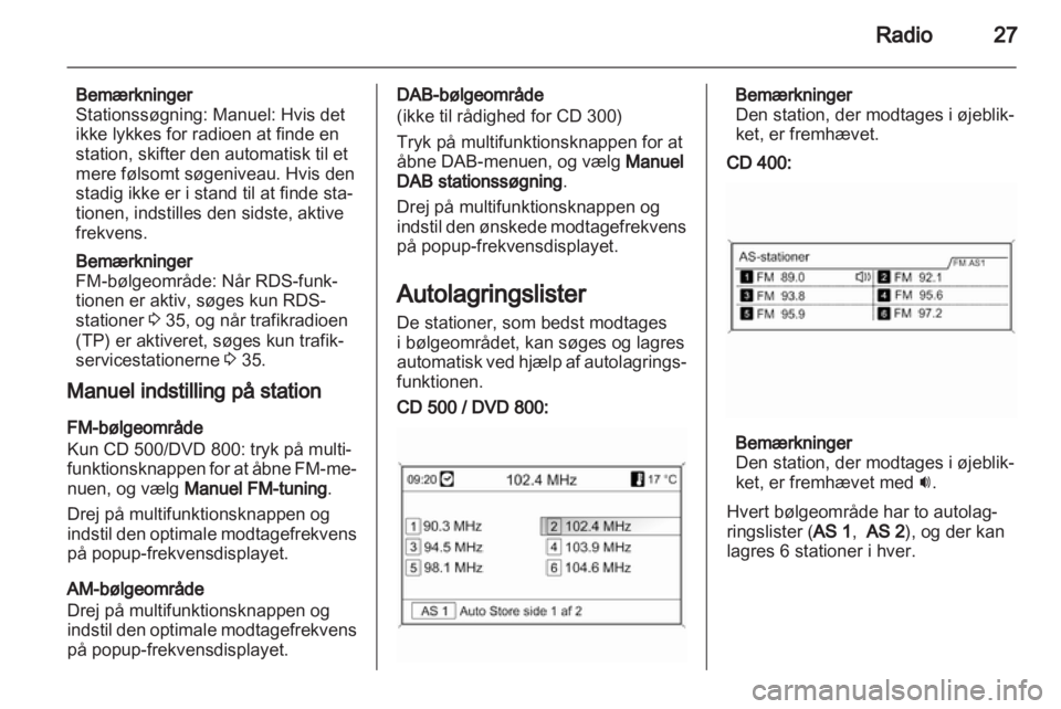 OPEL MERIVA 2011.5  Instruktionsbog til Infotainment (in Danish) 