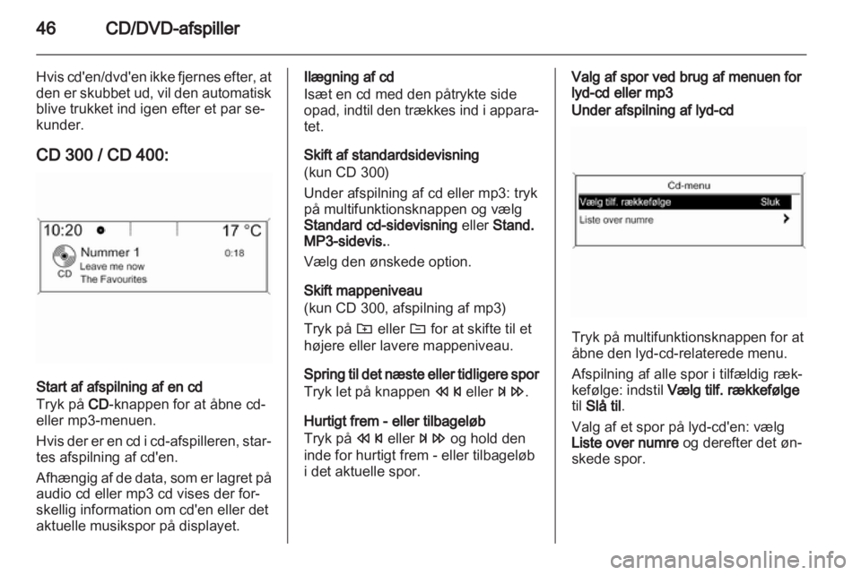 OPEL MERIVA 2011.5  Instruktionsbog til Infotainment (in Danish) 