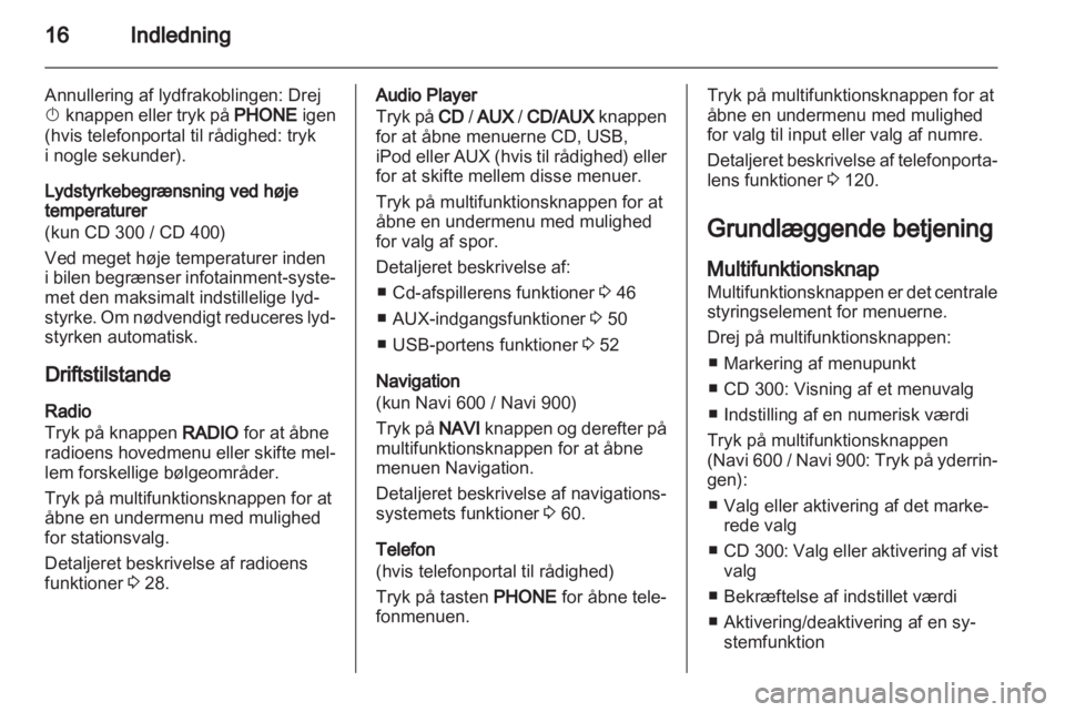 OPEL MERIVA 2012  Instruktionsbog til Infotainment (in Danish) 