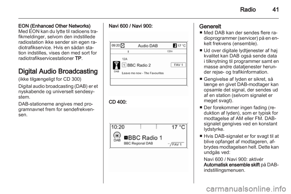 OPEL MERIVA 2012  Instruktionsbog til Infotainment (in Danish) 