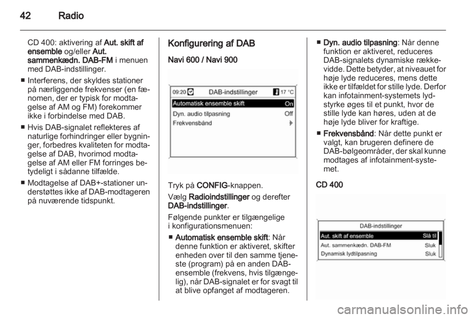 OPEL MERIVA 2012  Instruktionsbog til Infotainment (in Danish) 