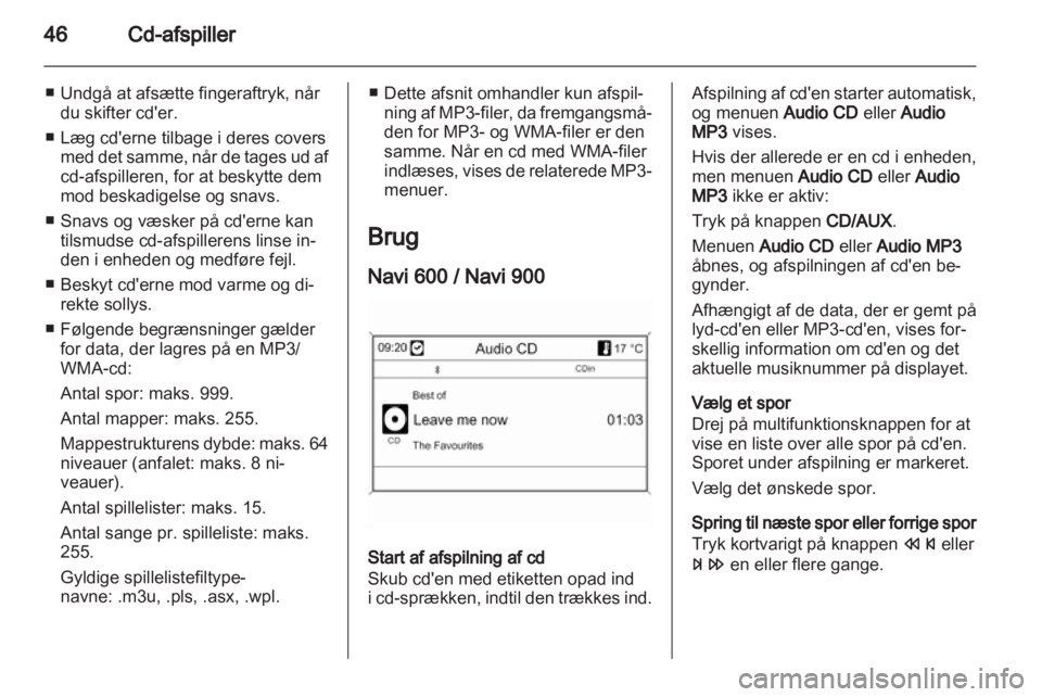 OPEL MERIVA 2012  Instruktionsbog til Infotainment (in Danish) 