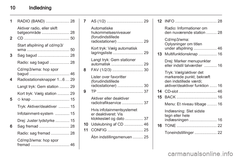 OPEL MERIVA 2012  Instruktionsbog til Infotainment (in Danish) 