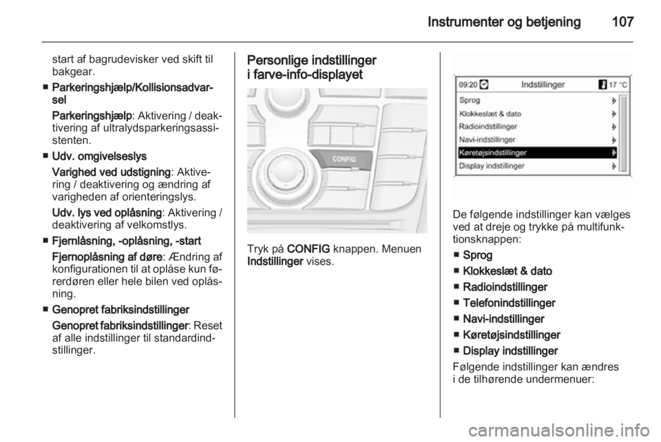OPEL MERIVA 2012  Instruktionsbog (in Danish) 