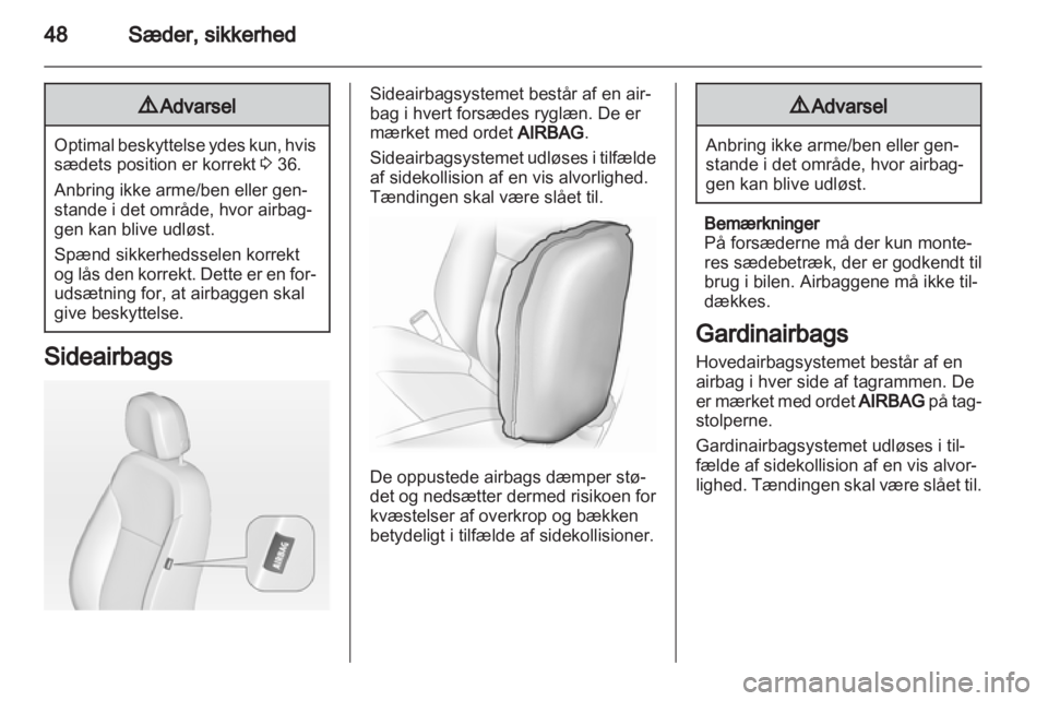 OPEL MERIVA 2012  Instruktionsbog (in Danish) 