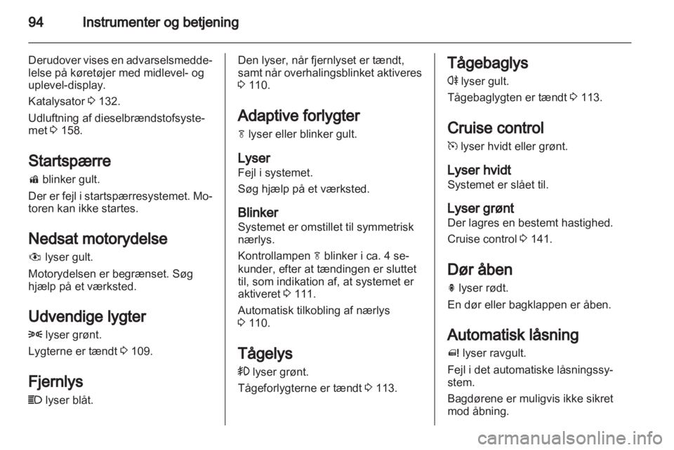 OPEL MERIVA 2012  Instruktionsbog (in Danish) 