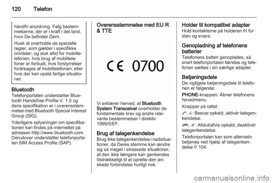 OPEL MERIVA 2012.5  Instruktionsbog til Infotainment (in Danish) 