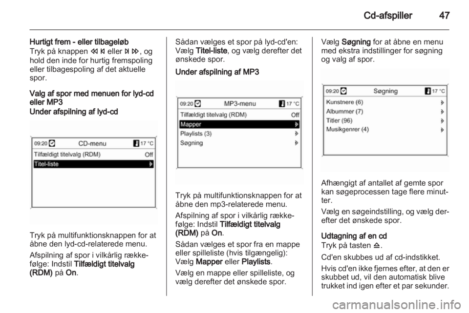 OPEL MERIVA 2012.5  Instruktionsbog til Infotainment (in Danish) 