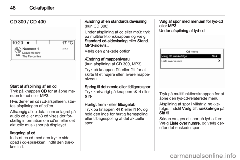 OPEL MERIVA 2012.5  Instruktionsbog til Infotainment (in Danish) 