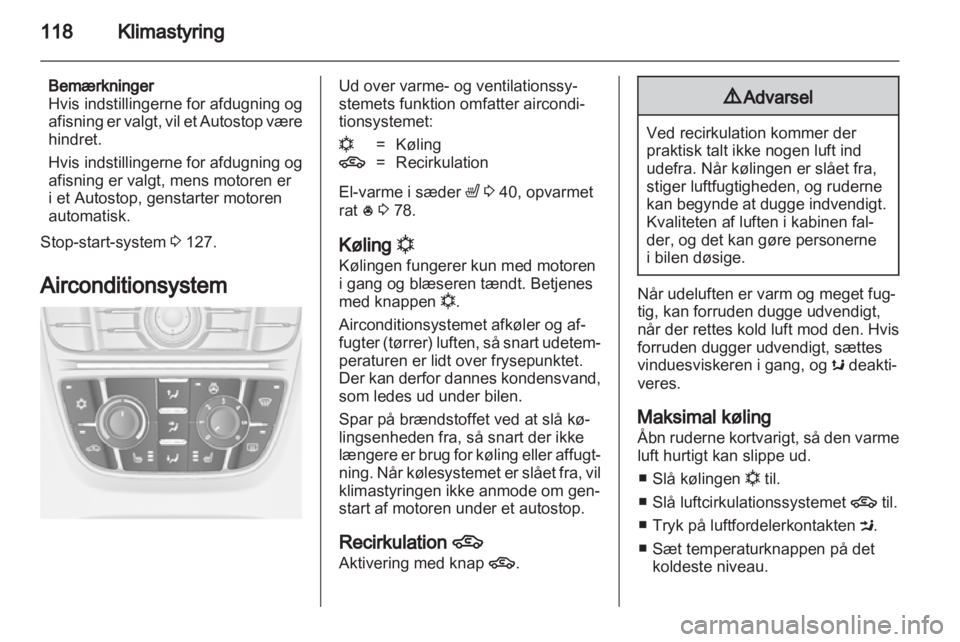 OPEL MERIVA 2012.5  Instruktionsbog (in Danish) 