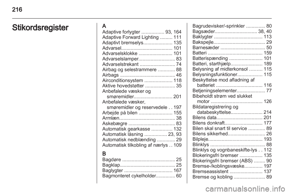 OPEL MERIVA 2012.5  Instruktionsbog (in Danish) 