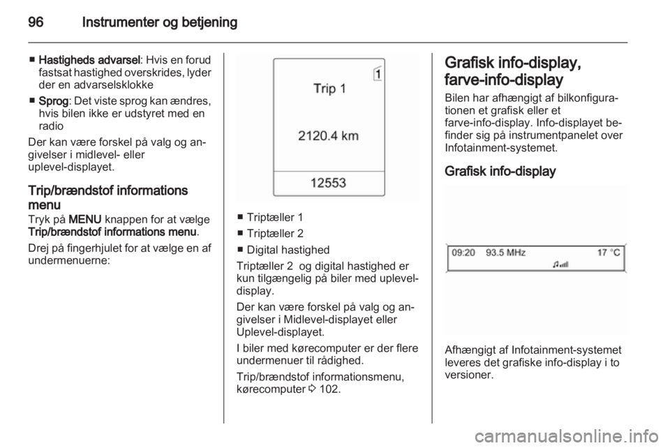 OPEL MERIVA 2012.5  Instruktionsbog (in Danish) 