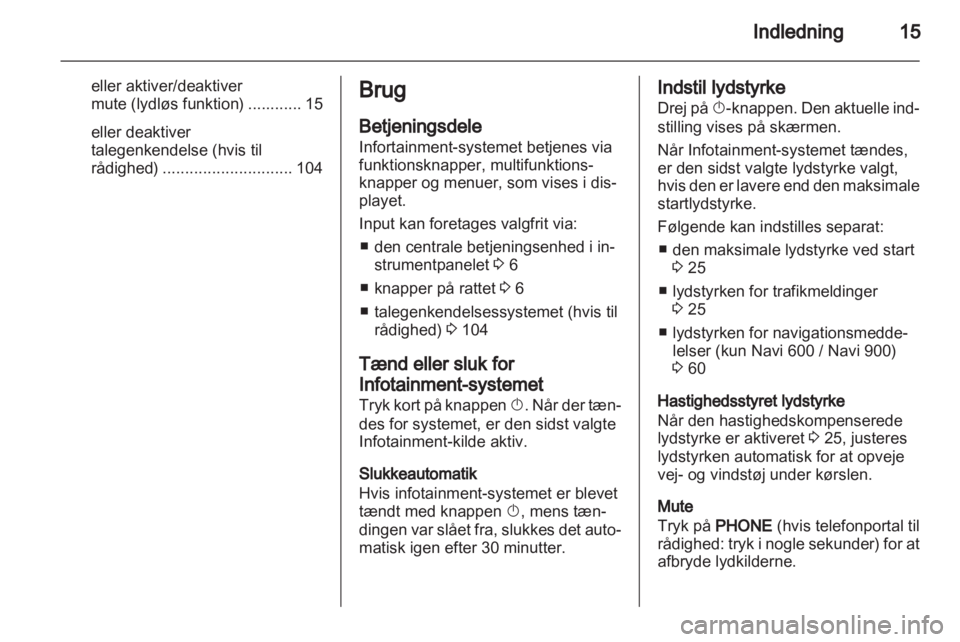 OPEL MERIVA 2013  Instruktionsbog til Infotainment (in Danish) 