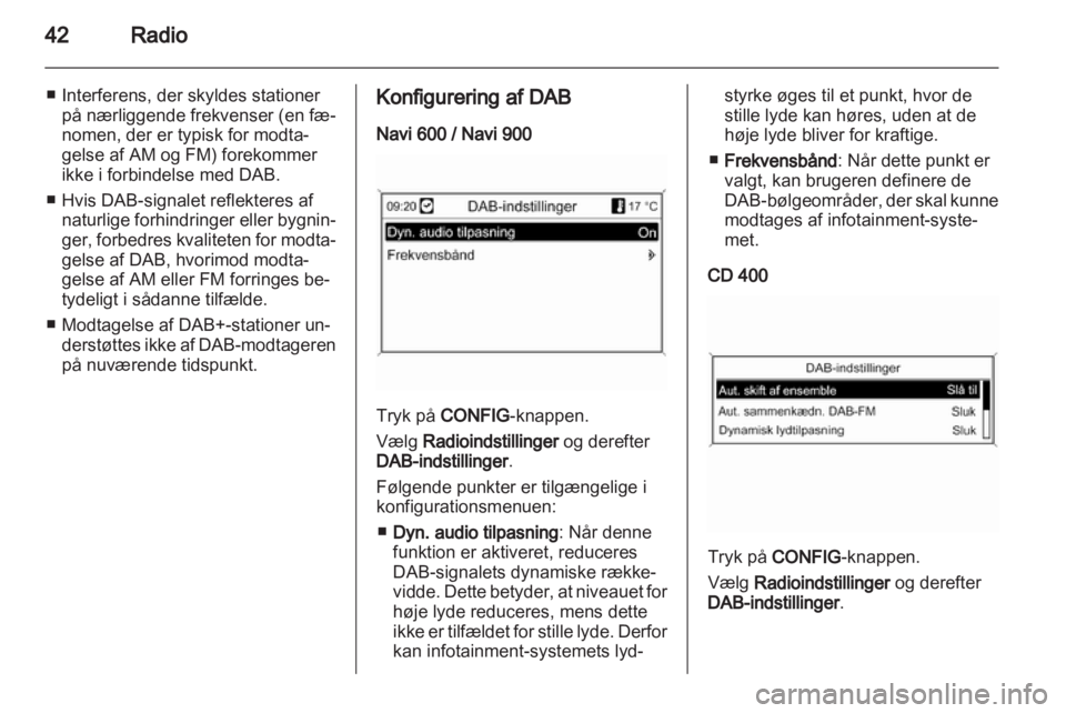 OPEL MERIVA 2013  Instruktionsbog til Infotainment (in Danish) 
