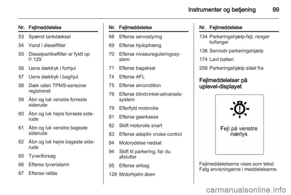 OPEL MERIVA 2013  Instruktionsbog (in Danish) 