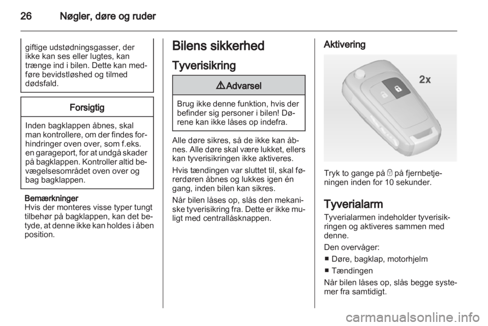 OPEL MERIVA 2013  Instruktionsbog (in Danish) 