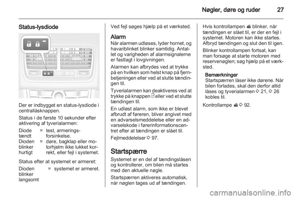 OPEL MERIVA 2013  Instruktionsbog (in Danish) 