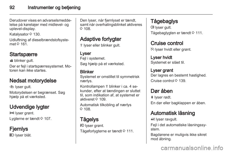 OPEL MERIVA 2013  Instruktionsbog (in Danish) 