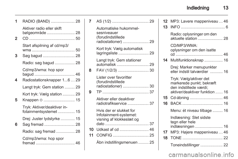 OPEL MERIVA 2013.5  Instruktionsbog til Infotainment (in Danish) 