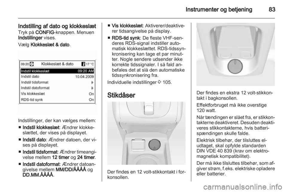 OPEL MERIVA 2013.5  Instruktionsbog (in Danish) 