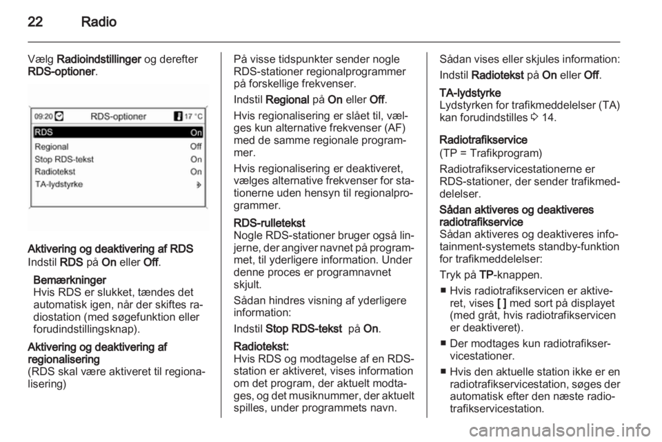 OPEL MOKKA 2013  Instruktionsbog til Infotainment (in Danish) 
