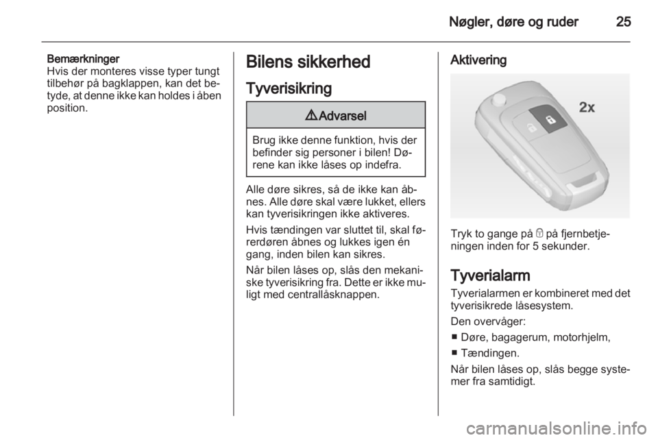 OPEL MOKKA 2013  Instruktionsbog (in Danish) 