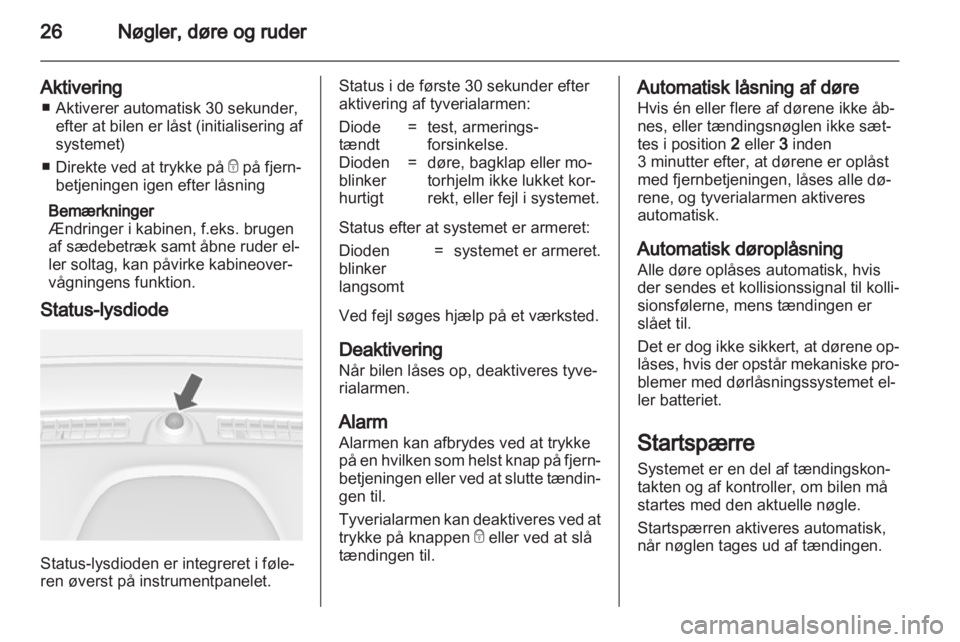 OPEL MOKKA 2013  Instruktionsbog (in Danish) 
