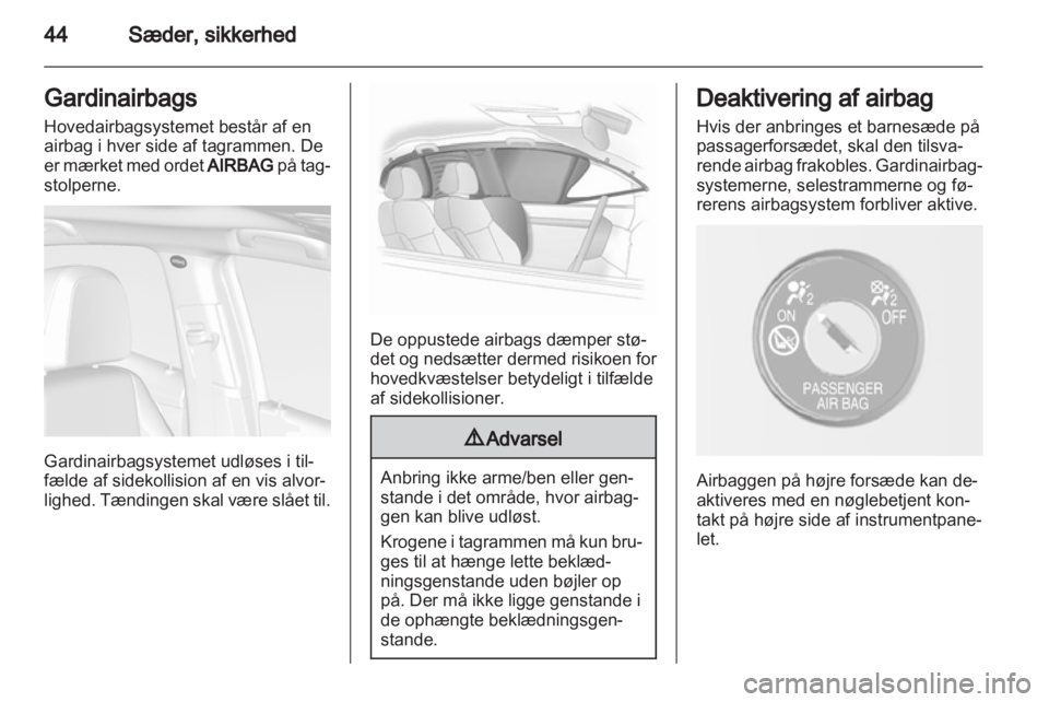 OPEL MOKKA 2013  Instruktionsbog (in Danish) 