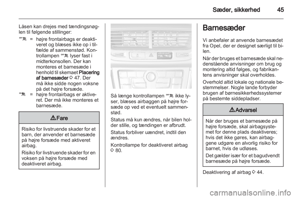 OPEL MOKKA 2013  Instruktionsbog (in Danish) 