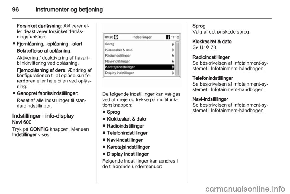 OPEL MOKKA 2013  Instruktionsbog (in Danish) 
