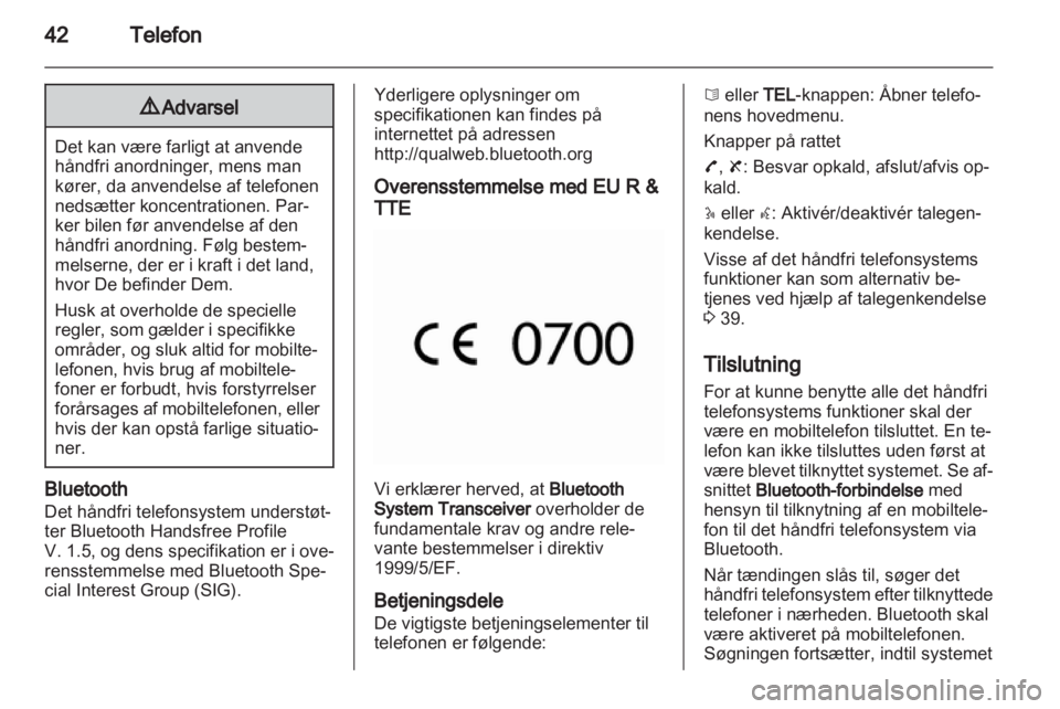 OPEL MOVANO_B 2010.5  Instruktionsbog til Infotainment (in Danish) 