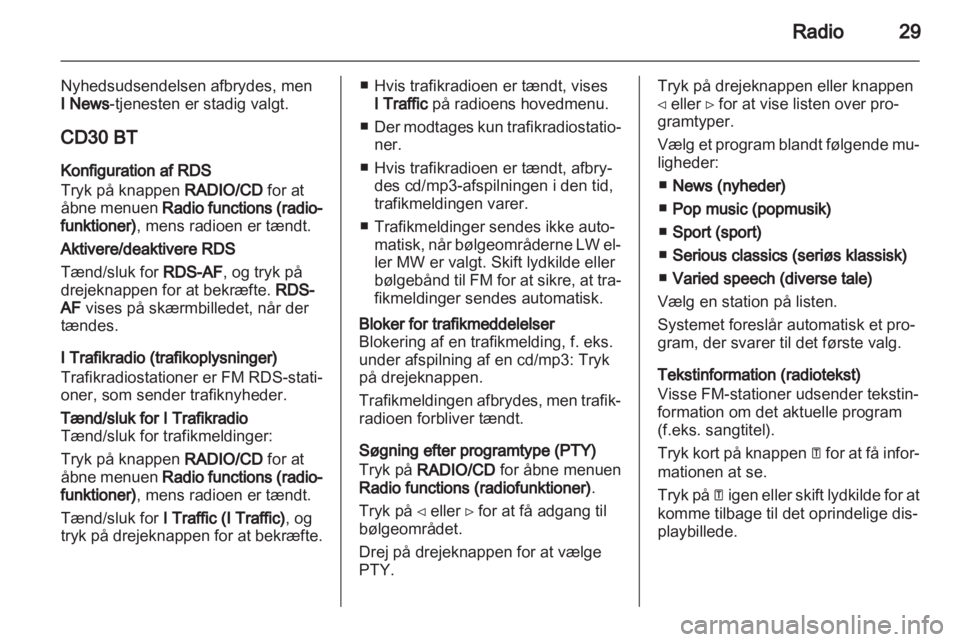 OPEL VIVARO 2012  Instruktionsbog til Infotainment (in Danish) 