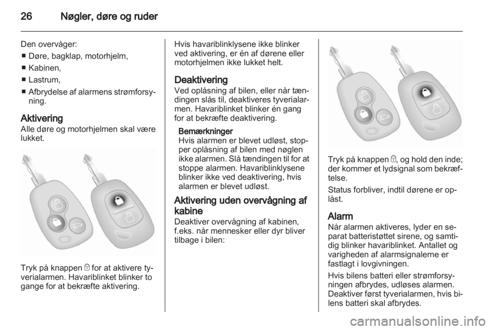 OPEL VIVARO 2011.5  Instruktionsbog (in Danish) 
