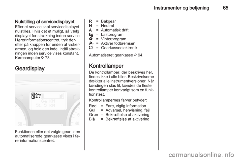 OPEL VIVARO 2011.5  Instruktionsbog (in Danish) 