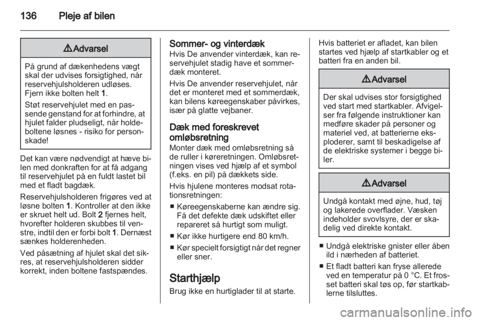 OPEL VIVARO 2012  Instruktionsbog (in Danish) 