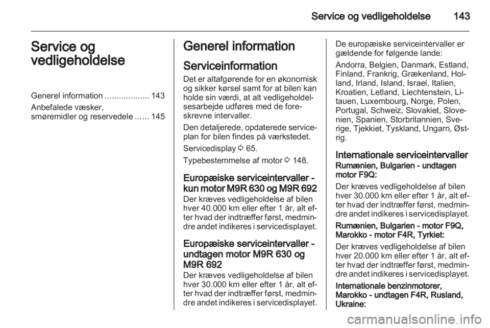 OPEL VIVARO 2012  Instruktionsbog (in Danish) 