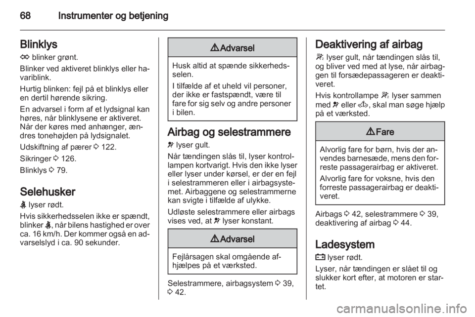 OPEL VIVARO 2012  Instruktionsbog (in Danish) 
