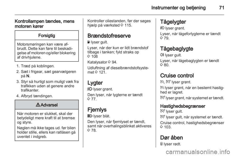 OPEL VIVARO 2012  Instruktionsbog (in Danish) 