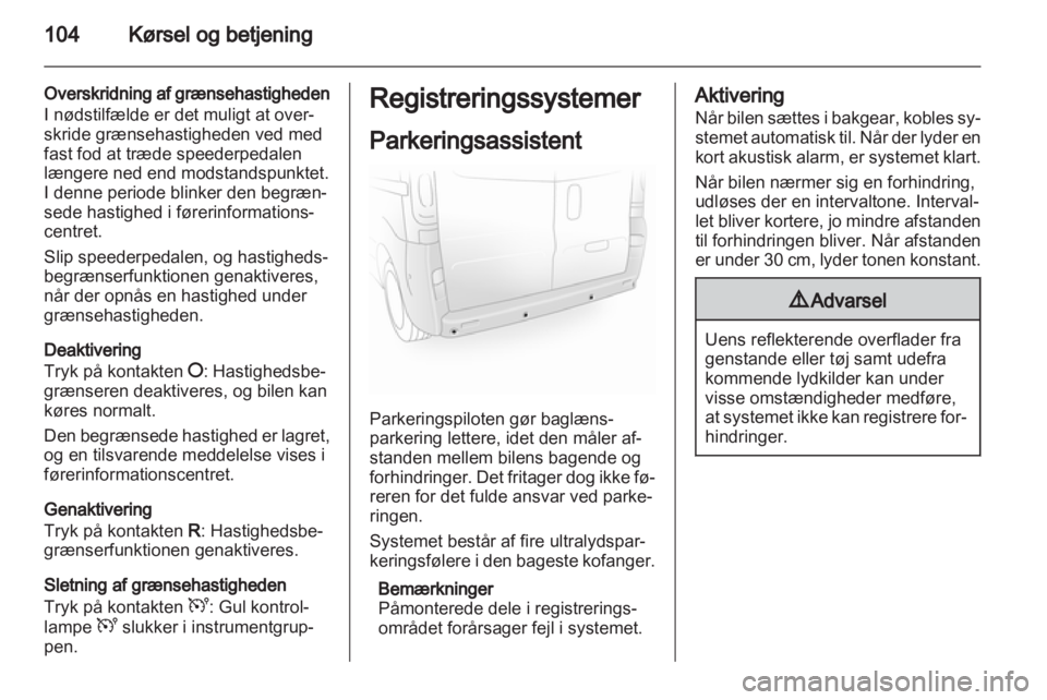 OPEL VIVARO 2013  Instruktionsbog (in Danish) 