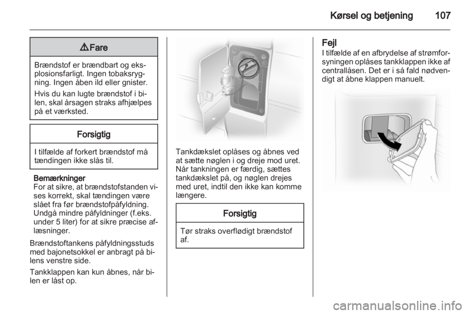 OPEL VIVARO 2013  Instruktionsbog (in Danish) 
