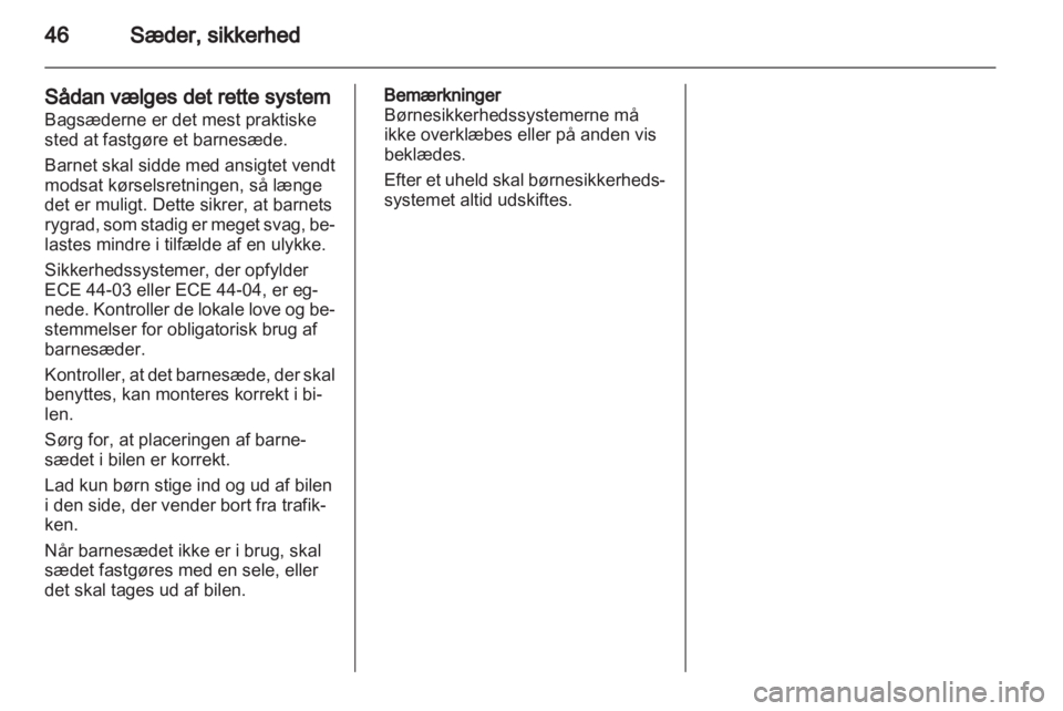 OPEL VIVARO 2013  Instruktionsbog (in Danish) 