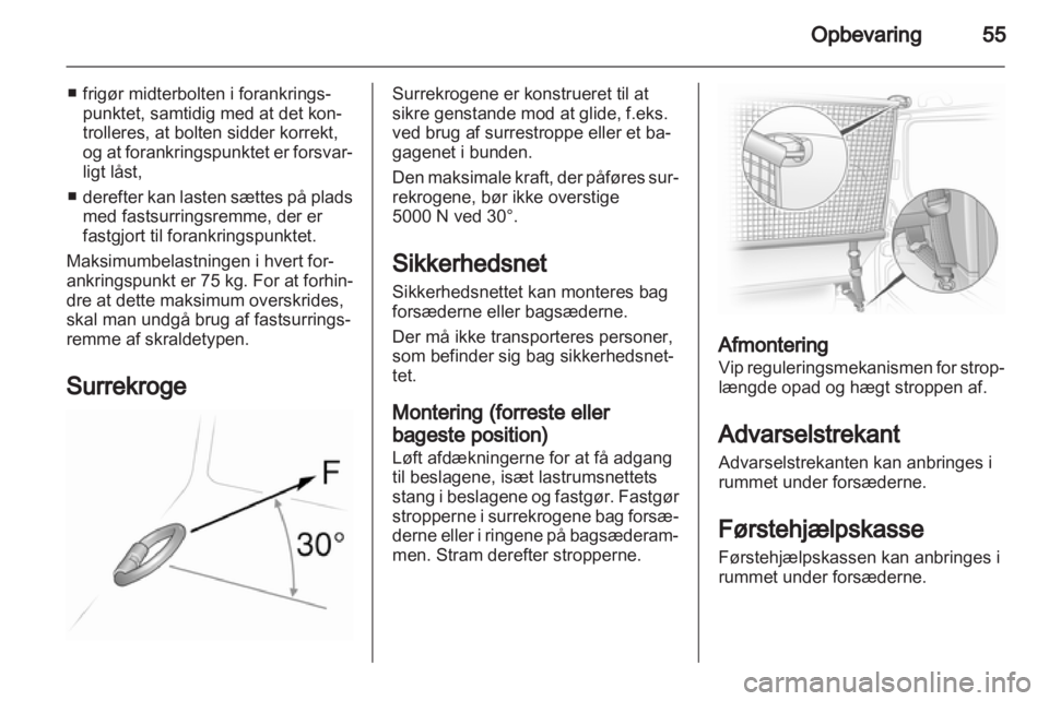 OPEL VIVARO 2013  Instruktionsbog (in Danish) 