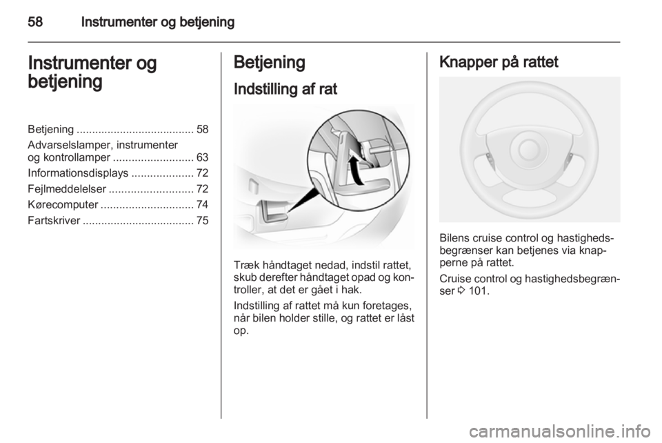 OPEL VIVARO 2013  Instruktionsbog (in Danish) 