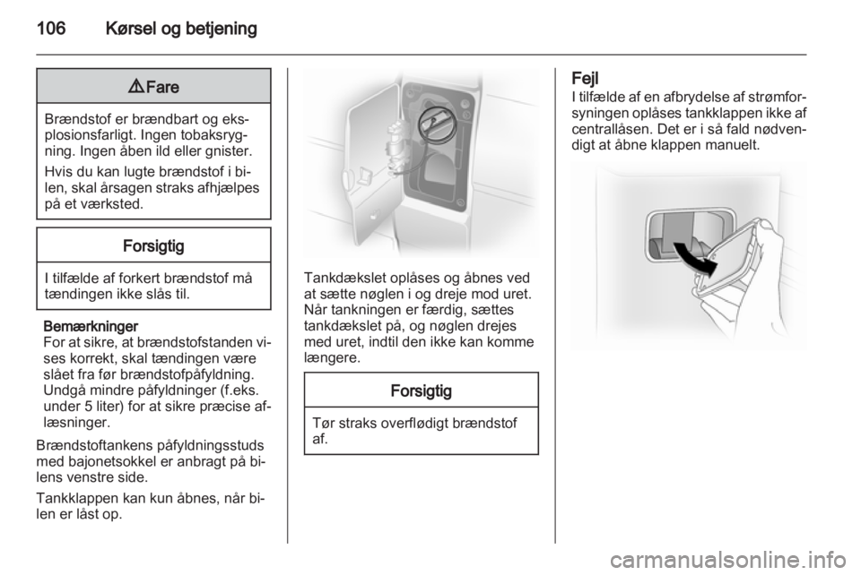 OPEL VIVARO 2013.5  Instruktionsbog (in Danish) 