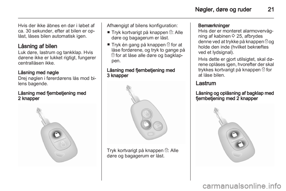 OPEL VIVARO 2013.5  Instruktionsbog (in Danish) 